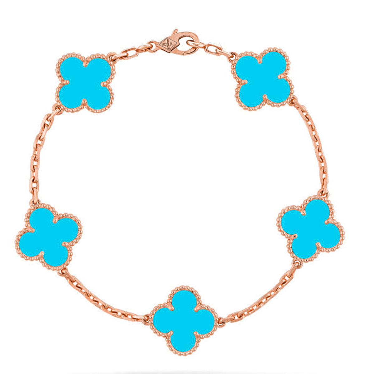 [Rosla] CLOVER 5 MOTIF TURQUOISE BRACELET COLLECTION