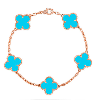 [Rosla] CLOVER 5 MOTIF TURQUOISE BRACELET COLLECTION
