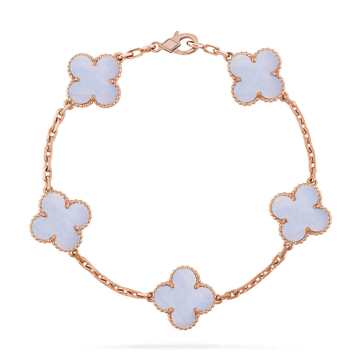 [Rosla] CLOVER 5 MOTIF PURPLE CHALCEDONY BRACELET COLLECTION