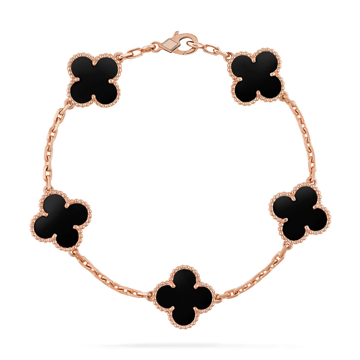 [Rosla] CLOVER 5 MOTIF ONYXS BRACELET COLLECTION