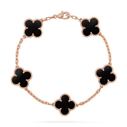 [Rosla] CLOVER 5 MOTIF ONYXS BRACELET COLLECTION