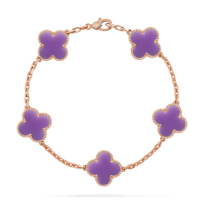 [Rosla]CLOVER 5 MOTIF LIGHT PURPLE BRACELET COLLECTION