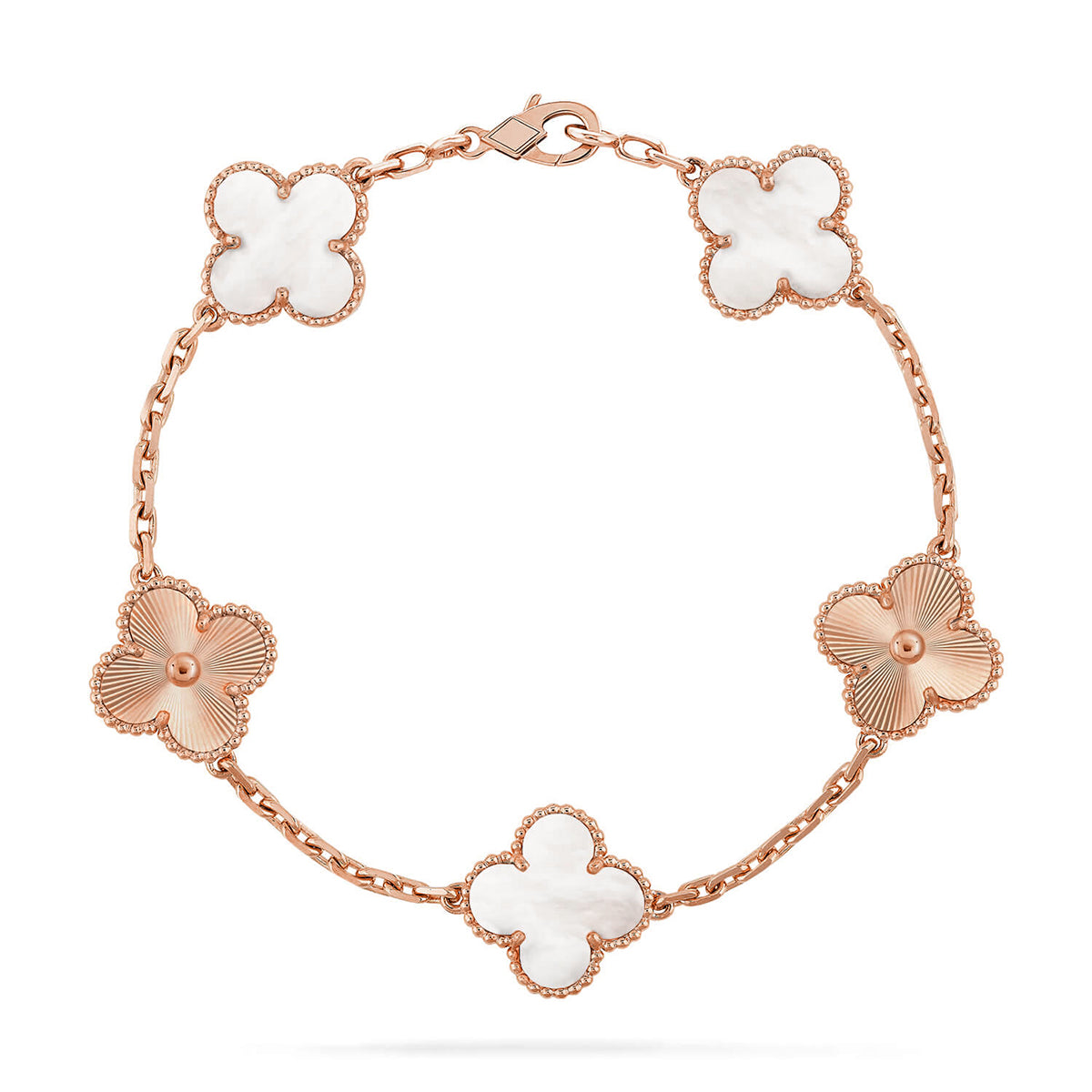 [Rosla]CLOVER WHITE PEARL MOP 5 MOTIF BRACELET COLLECTION