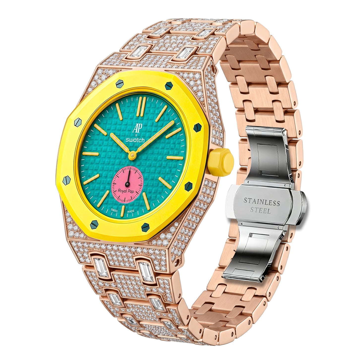 [Rosla]Royal Oak Pop Exclusive Bioceramic Case & Bioceramic Strap Full Diamond
