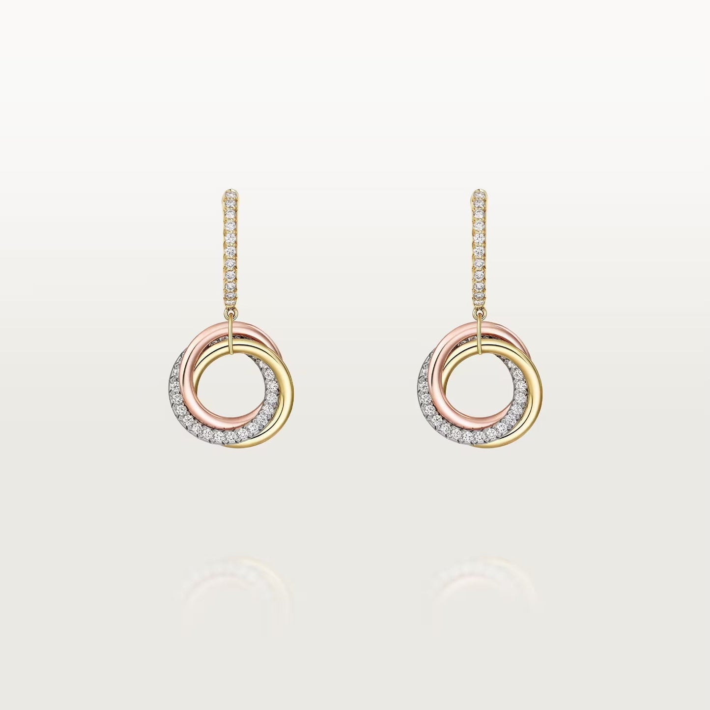 [Rosla]TRINITY HALF DIAMOND  EARRINGS