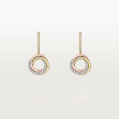 [Rosla]TRINITY HALF DIAMOND  EARRINGS