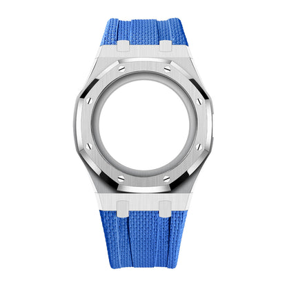 [Rosla]Steel Case & Fluoroelastomer Strap Full‑wrap Embedded Watch Band