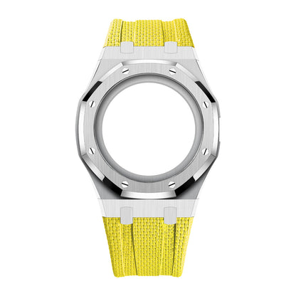 [Rosla]Steel Case & Fluoroelastomer Strap Full‑wrap Embedded Watch Band