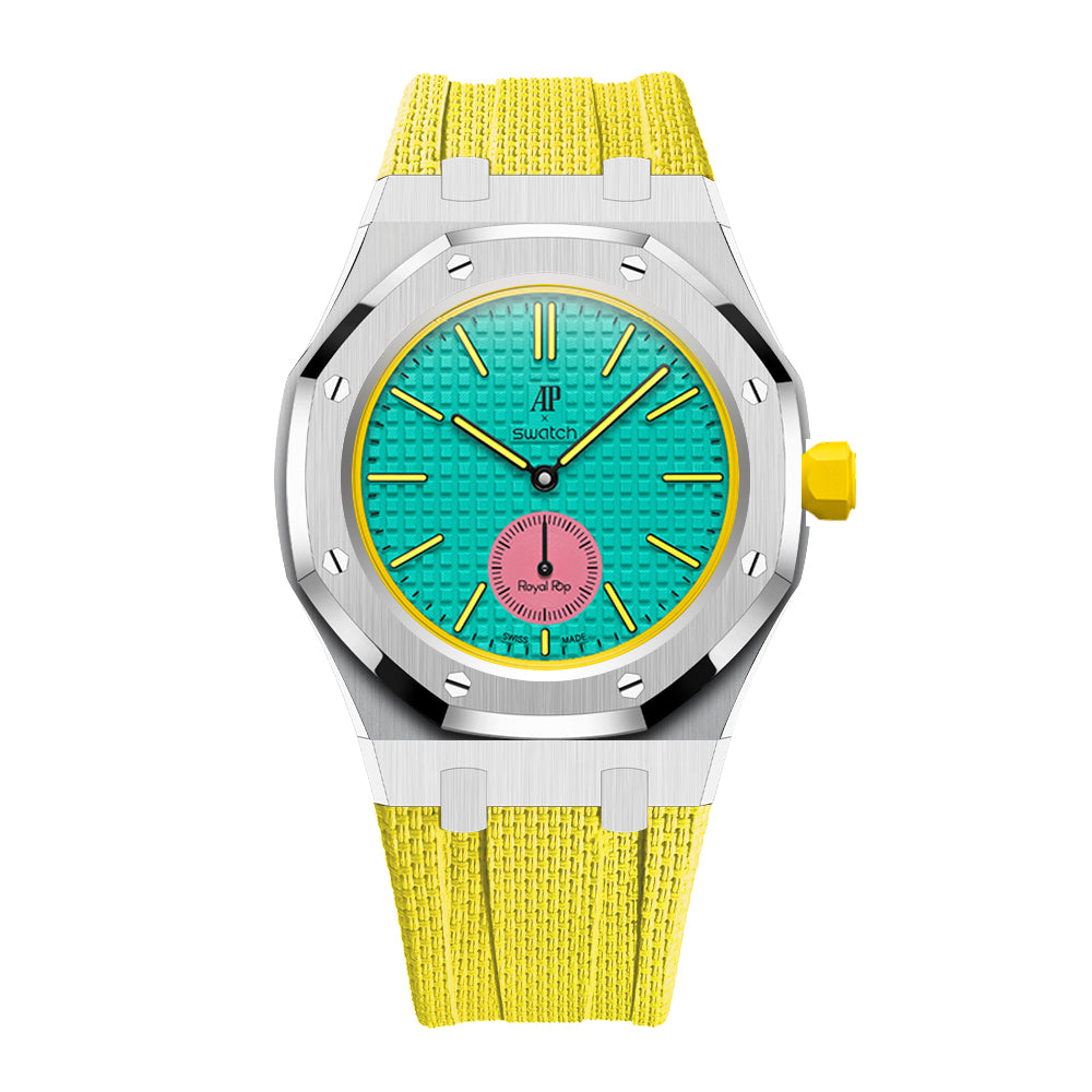 [Rosla]Steel Case & Fluoroelastomer Strap Full‑wrap Embedded Watch Band