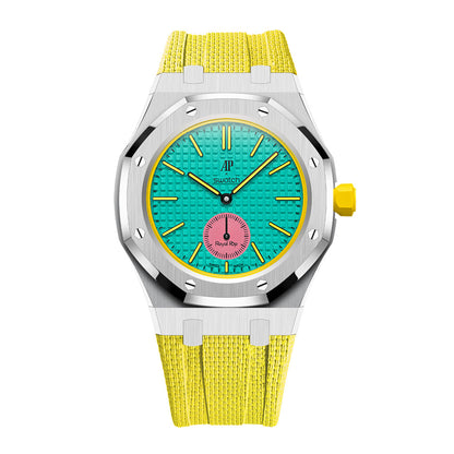 [Rosla]Steel Case & Fluoroelastomer Strap Full‑wrap Embedded Watch Band