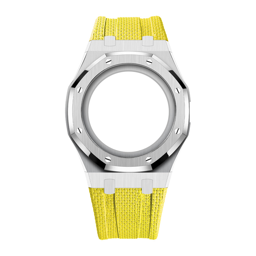 [Rosla]Steel Case & Fluoroelastomer Strap Full‑wrap Embedded Watch Band
