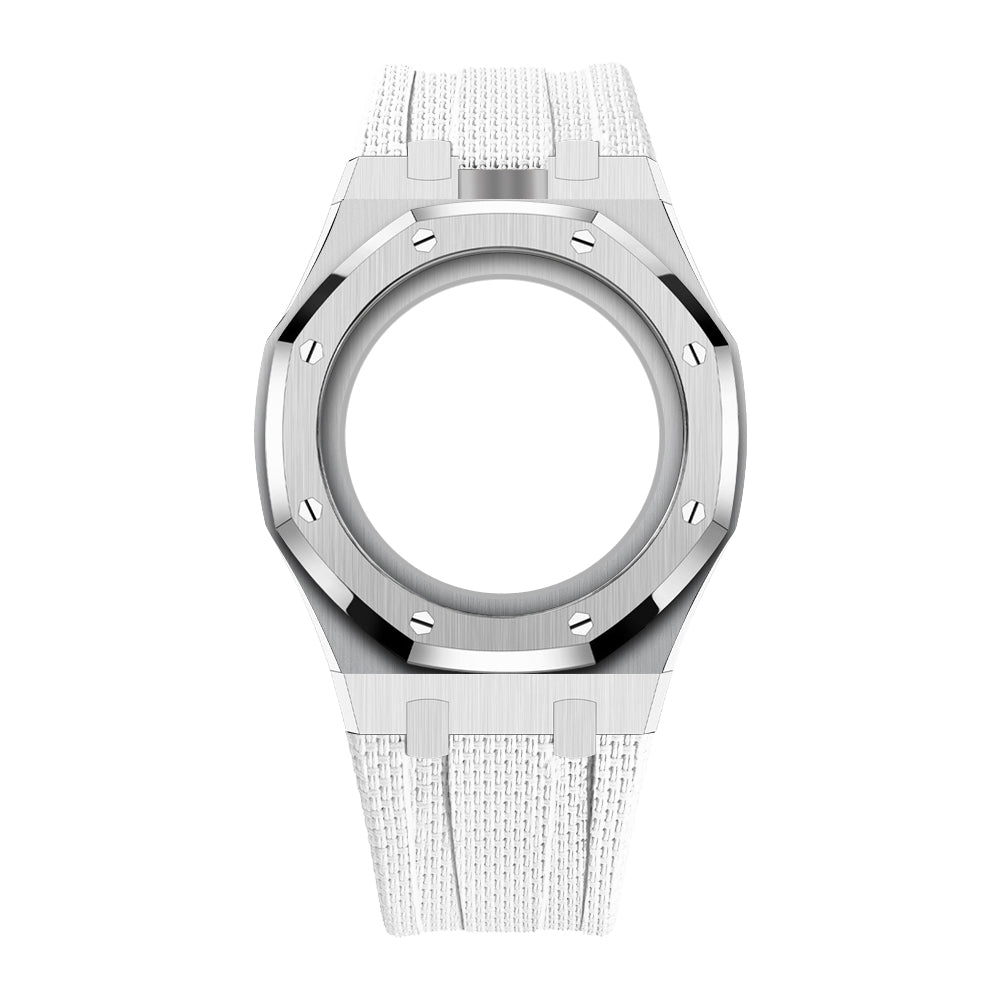 [Rosla]Steel Case & Fluoroelastomer Strap Full‑wrap Embedded Watch Band