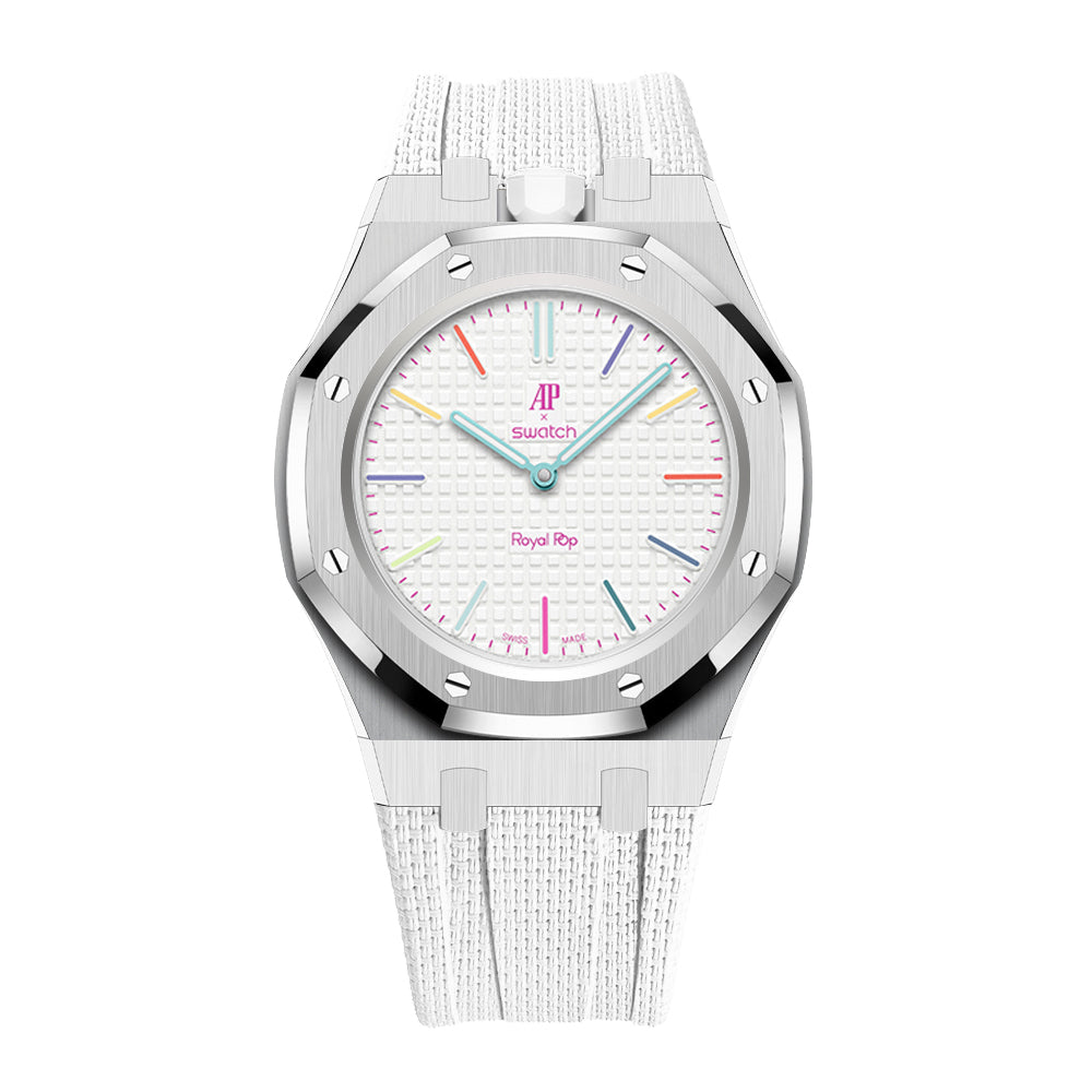 [Rosla]Steel Case & Fluoroelastomer Strap Full‑wrap Embedded Watch Band