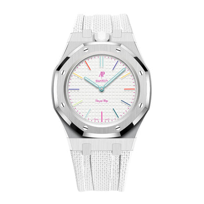 [Rosla]Steel Case & Fluoroelastomer Strap Full‑wrap Embedded Watch Band
