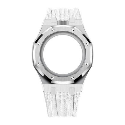 [Rosla]Steel Case & Fluoroelastomer Strap Full‑wrap Embedded Watch Band