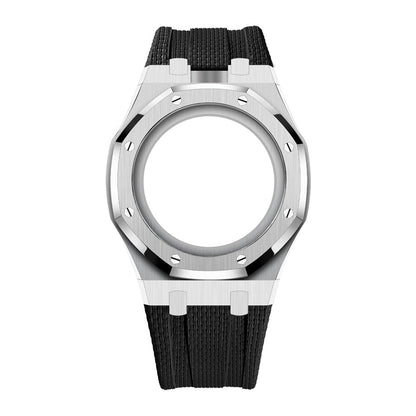 [Rosla]Steel Case & Fluoroelastomer Strap Full‑wrap Embedded Watch Band