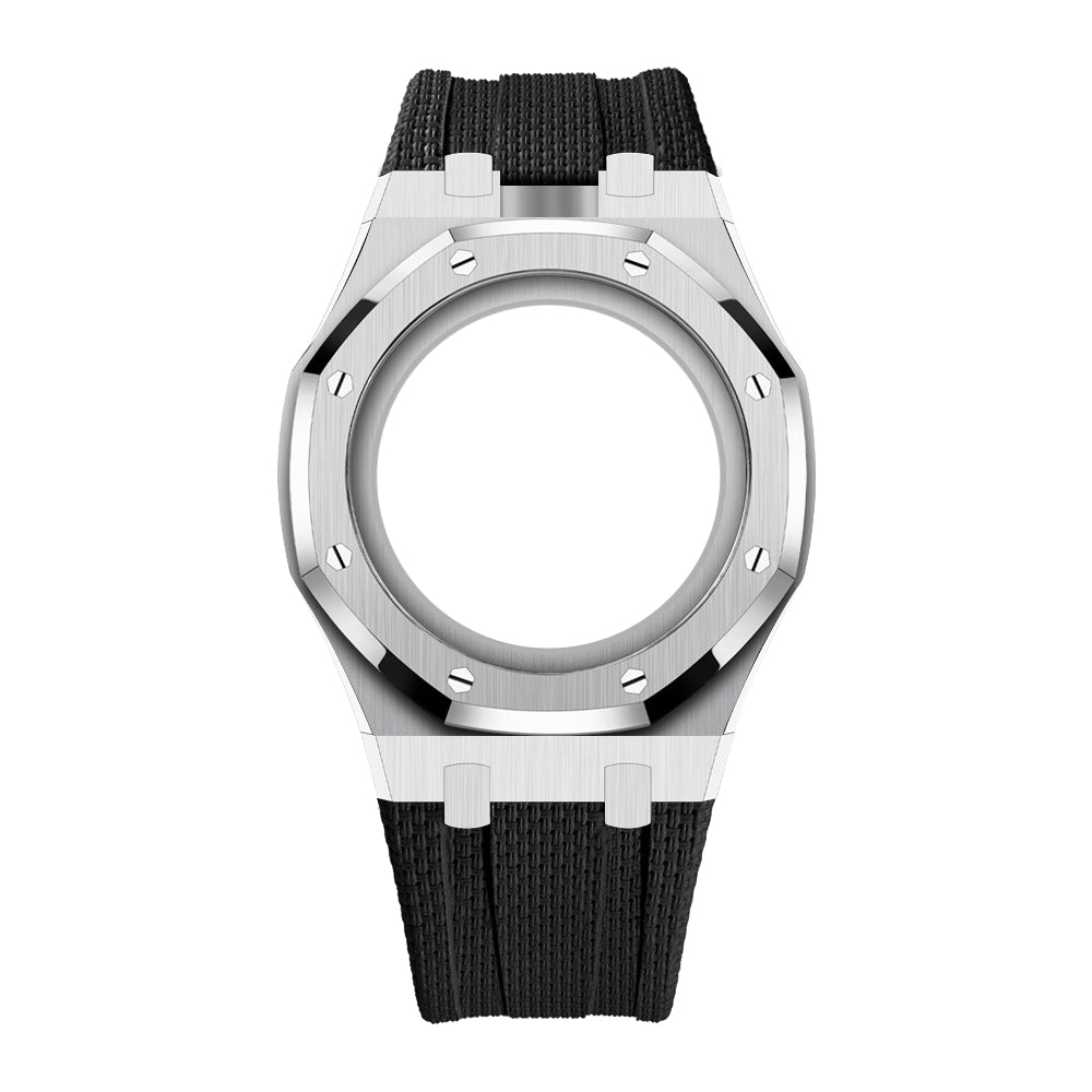 [Rosla]Steel Case & Fluoroelastomer Strap Full‑wrap Embedded Watch Band