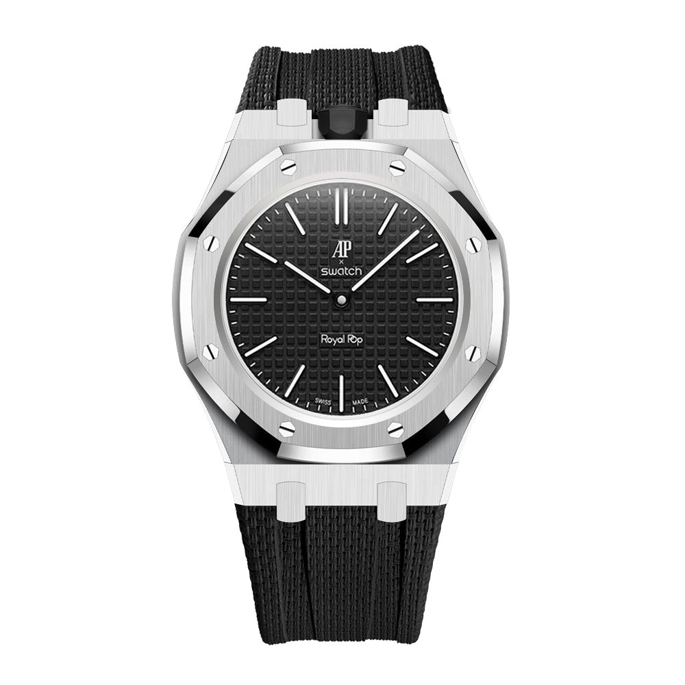 [Rosla]Steel Case & Fluoroelastomer Strap Full‑wrap Embedded Watch Band