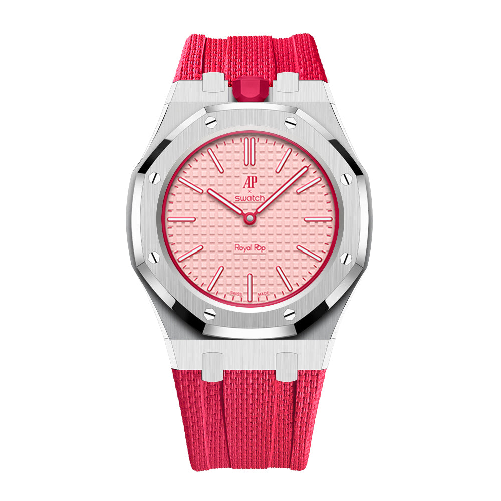 [Rosla]Steel Case & Fluoroelastomer Strap Full‑wrap Embedded Watch Band