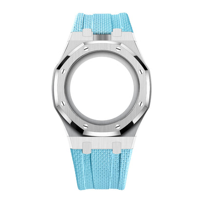 [Rosla]Steel Case & Fluoroelastomer Strap Full‑wrap Embedded Watch Band