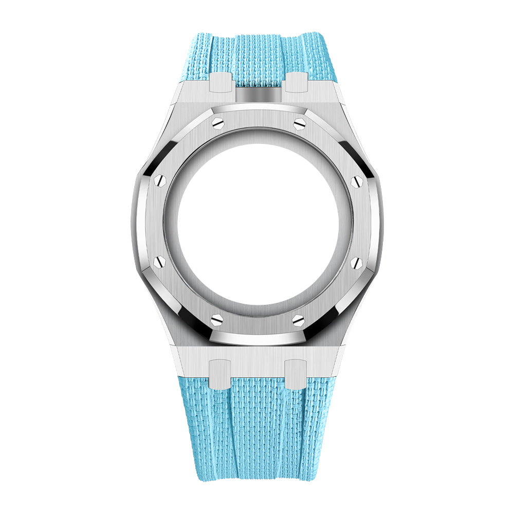 [Rosla]Steel Case & Fluoroelastomer Strap Full‑wrap Embedded Watch Band
