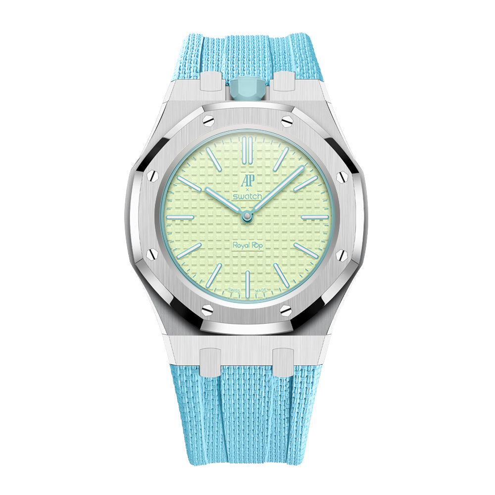 [Rosla]Steel Case & Fluoroelastomer Strap Full‑wrap Embedded Watch Band