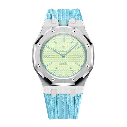 [Rosla]Steel Case & Fluoroelastomer Strap Full‑wrap Embedded Watch Band