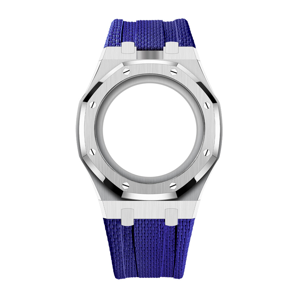 [Rosla]Steel Case & Fluoroelastomer Strap Full‑wrap Embedded Watch Band
