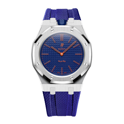 [Rosla]Steel Case & Fluoroelastomer Strap Full‑wrap Embedded Watch Band