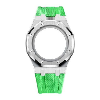 [Rosla]Steel Case & Fluoroelastomer Strap Full‑wrap Embedded Watch Band