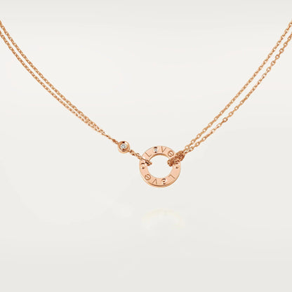 [Rosla]LOVE NECKLACE 16MM 2 DIAMONDS