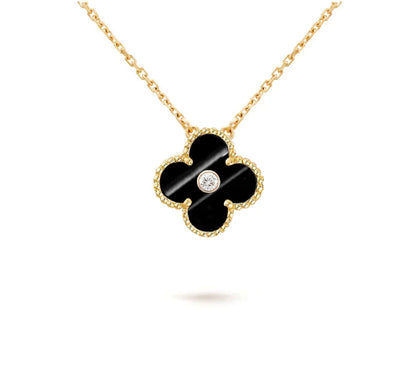 [Rosla]CLOVER 15MM DIAMOND SINGLE FLOWER NECKLACE COLLECTION