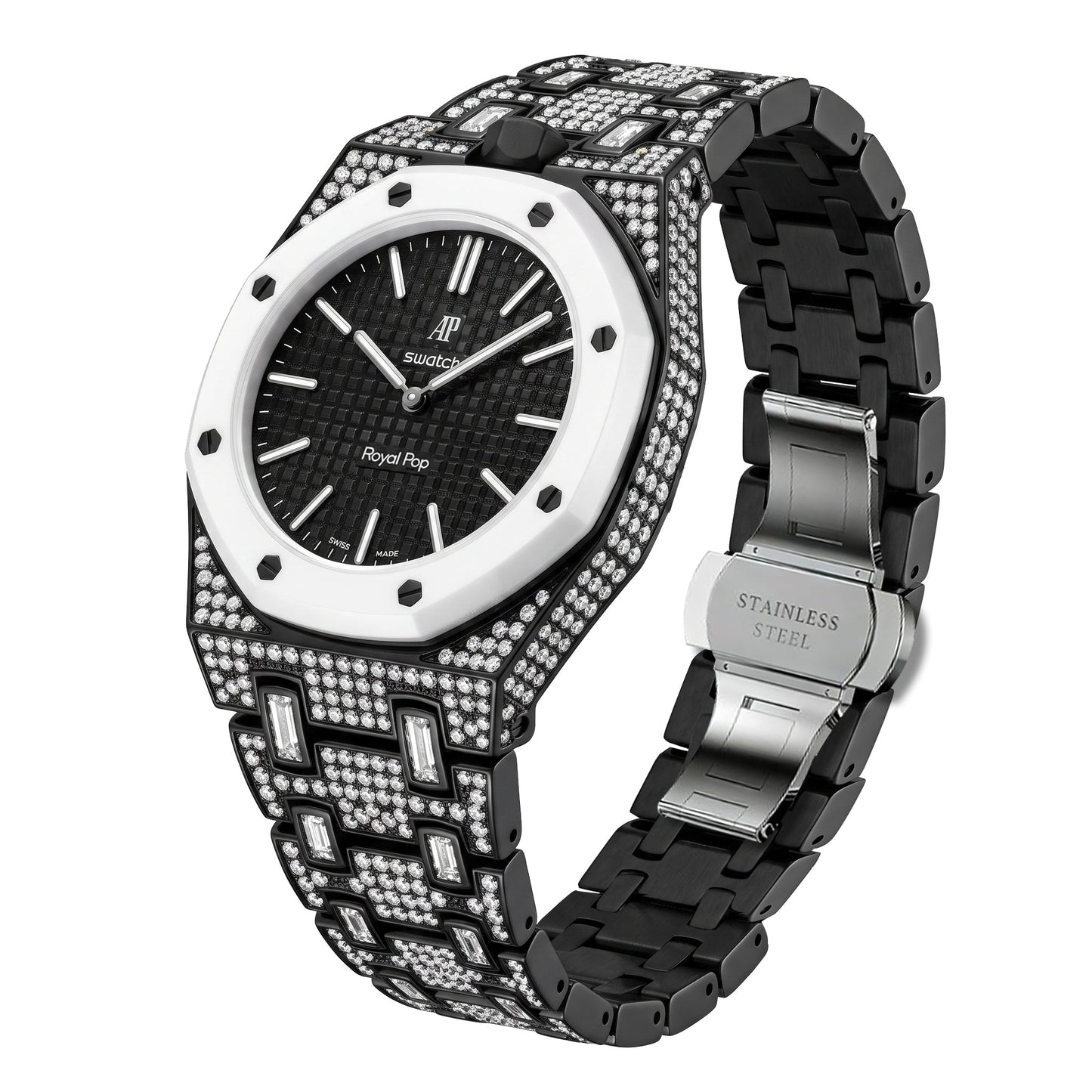 [Rosla]Royal Oak Pop Exclusive Bioceramic Case & Bioceramic Strap Full Diamond
