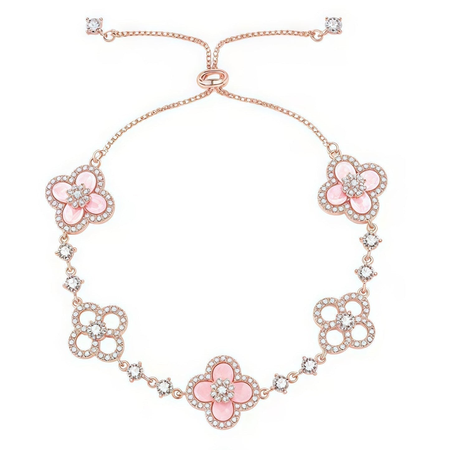 [Rosla]CLOVER 5 MOTIF PINK BLUE RED WHITE BRACELET