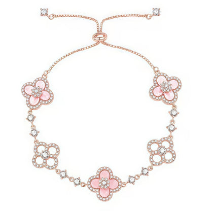 [Rosla]CLOVER 5 MOTIF PINK BLUE RED WHITE BRACELET