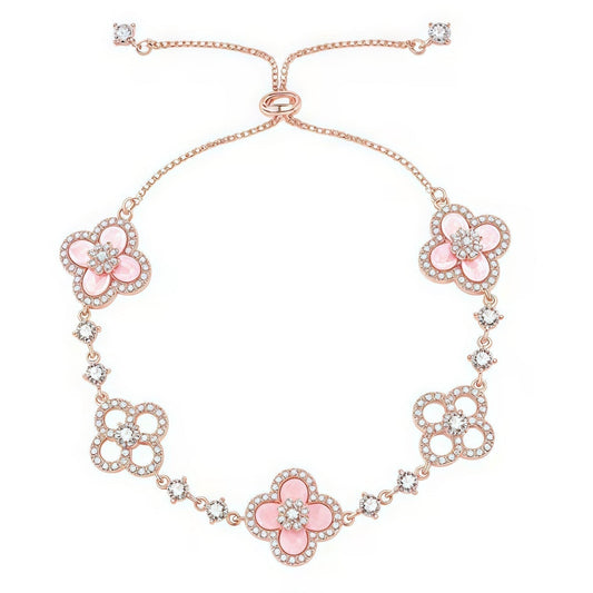 [Rosla]CLOVER 5 MOTIF PINK BLUE RED WHITE BRACELET