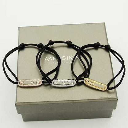 [Rosla]Messika Care(s) pink cord pavé bracelet