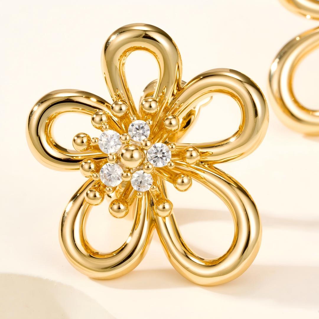 [Rosla] FLOWERLACE EARRING 5 DIAMONDS