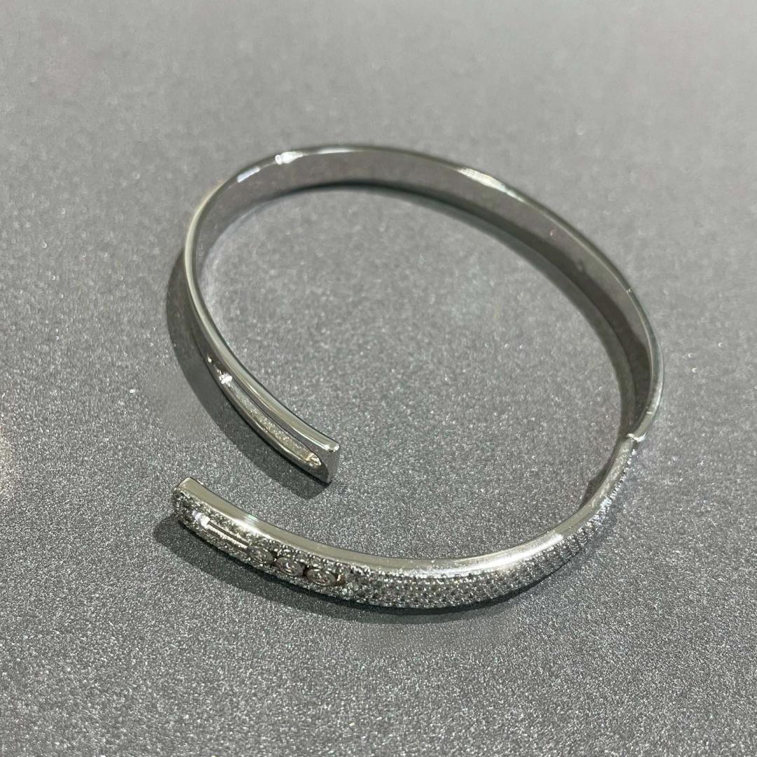 [Rosla]Move Noa Rose Gold Pavé Diamond Bangle Bracelet