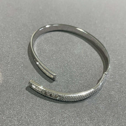 [Rosla]Move Noa Rose Gold Pavé Diamond Bangle Bracelet