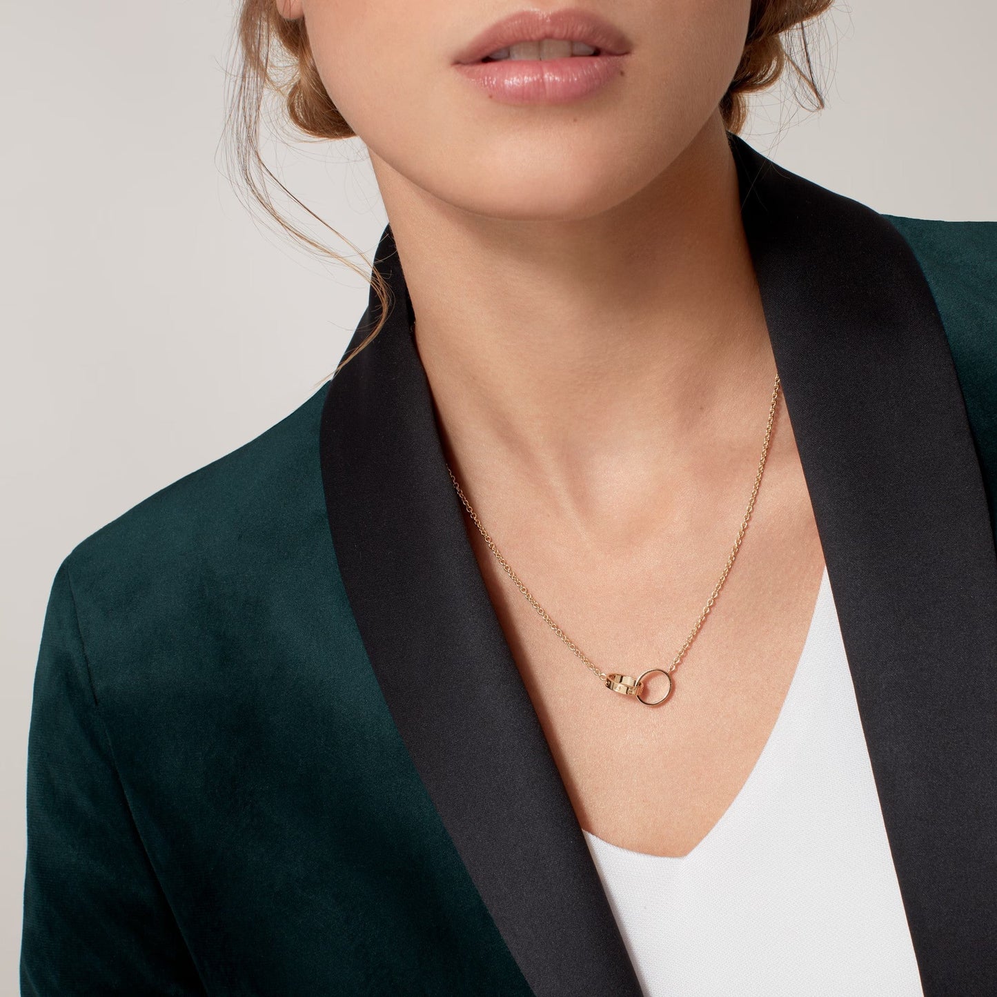 [Rosla]LOVE DOUBLE RING NECKLACE