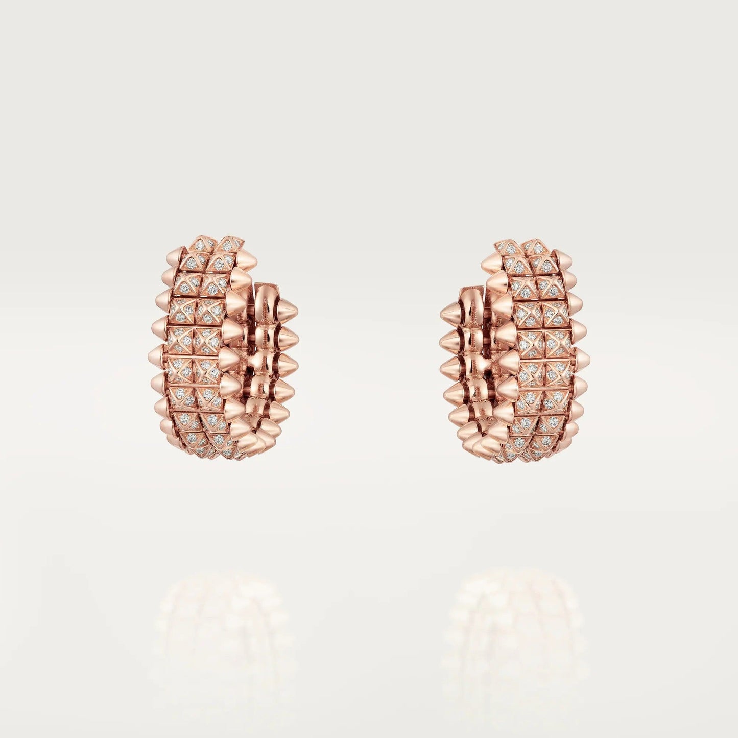 [Rosla]CLASH 9.2MM FULL DIAMOND DOUBLE ROW EARRINGS