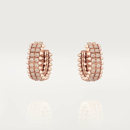 [Rosla]CLASH 9.2MM FULL DIAMOND DOUBLE ROW EARRINGS