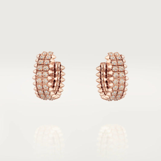 [Rosla]CLASH 9.2MM FULL DIAMOND DOUBLE ROW EARRINGS