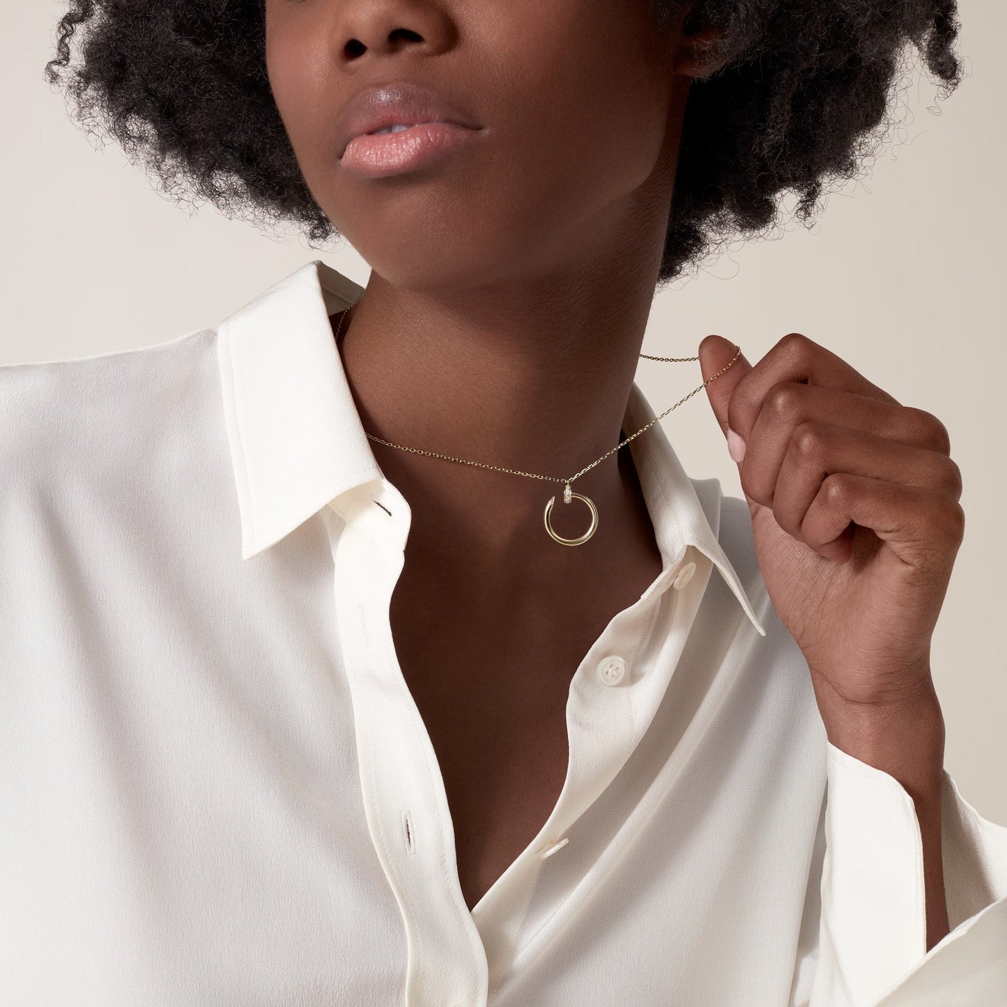 [Rosla]JUSTE NECKLACE HALF DIAMOND