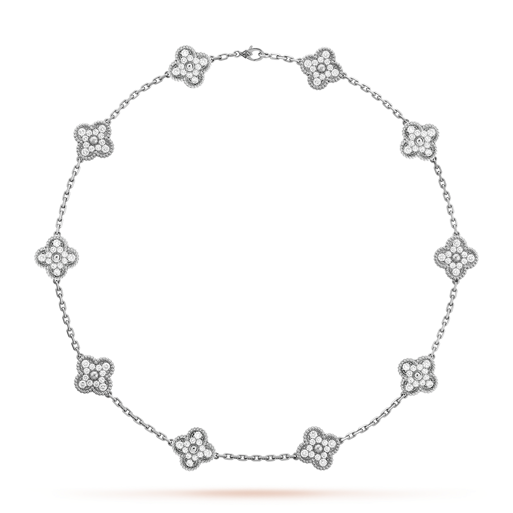 [Rosla]CLOVER 10 MOTIFS DIAMOND NECKLACE