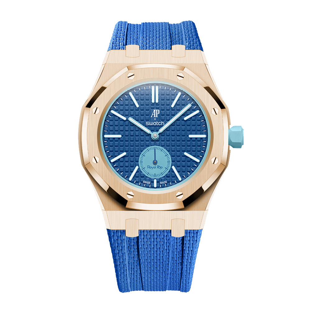 [Rosla]Steel Case & Fluoroelastomer Strap Full‑wrap Embedded Watch Band