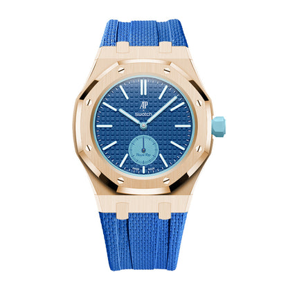 [Rosla]Steel Case & Fluoroelastomer Strap Full‑wrap Embedded Watch Band