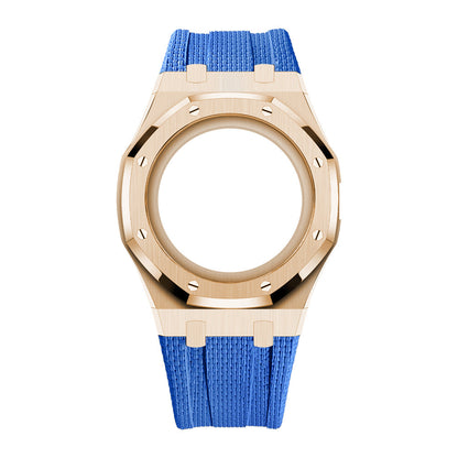 [Rosla]Steel Case & Fluoroelastomer Strap Full‑wrap Embedded Watch Band