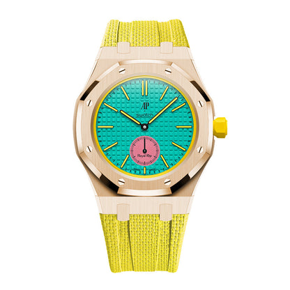 [Rosla]Steel Case & Fluoroelastomer Strap Full‑wrap Embedded Watch Band